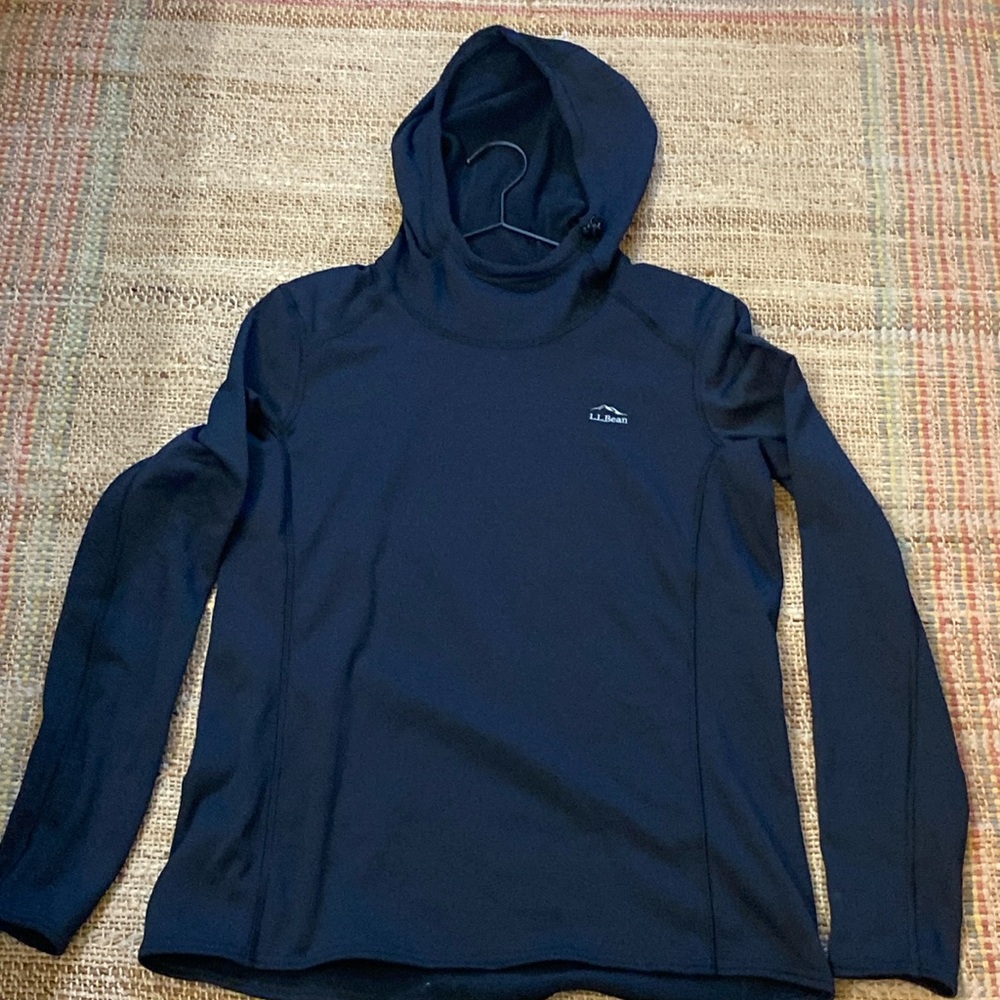 L.L. Bean ladies, hooded long sleeve shirt